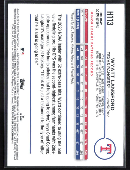 Wyatt Langford RC Holiday