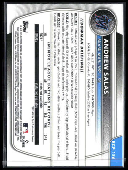 Andrew Salas 1st Bowman Chrome