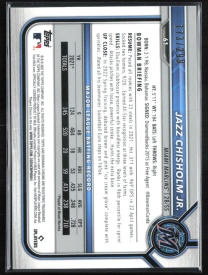 Jazz Chisholm Jr. Fuchsia /299 Refractor
