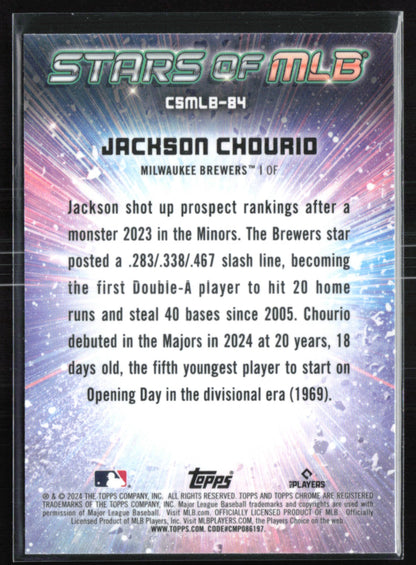 Jackson Chourio RC Topps Chrome