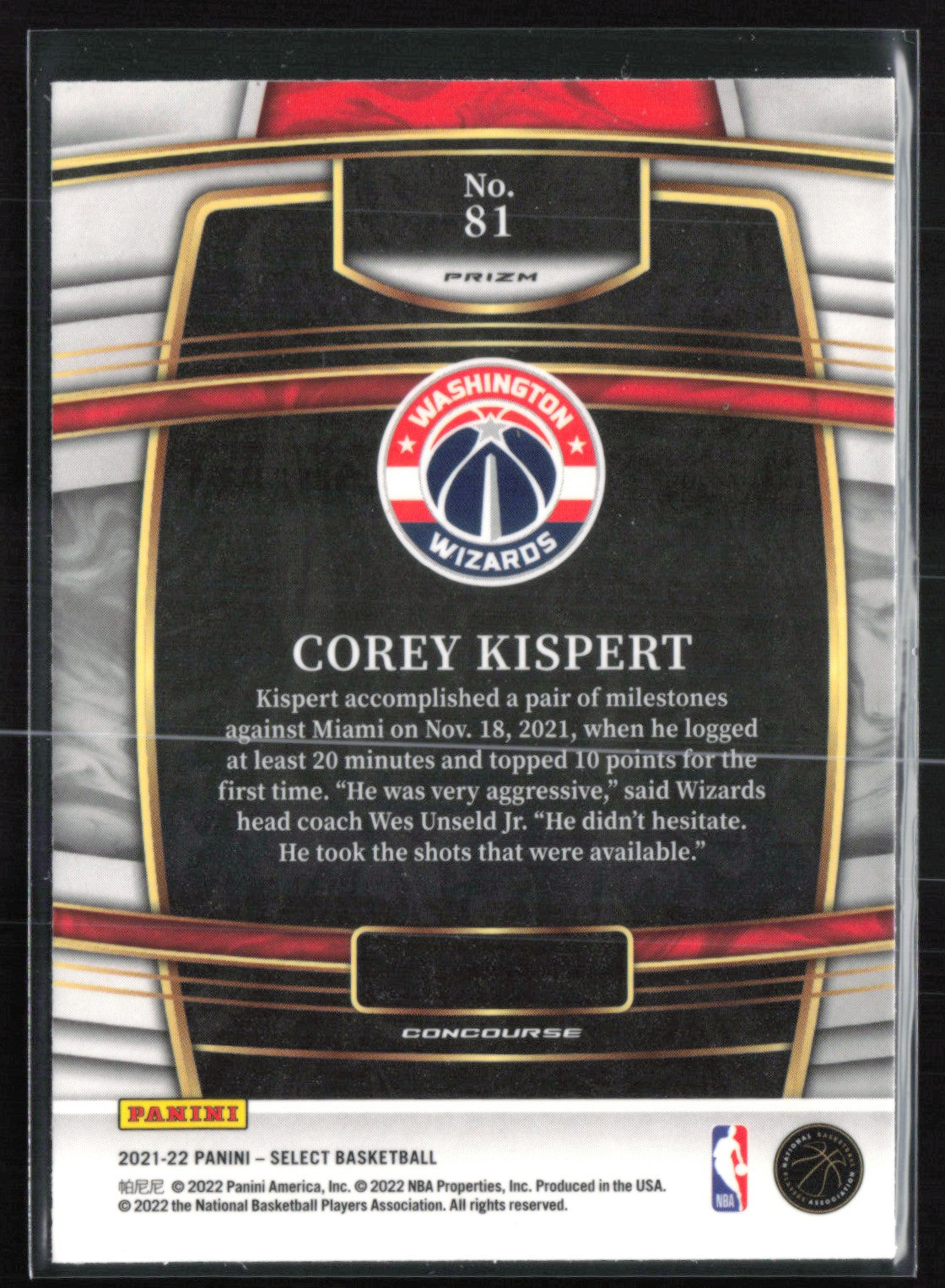 Corey Kispert RC Blue Shimmer