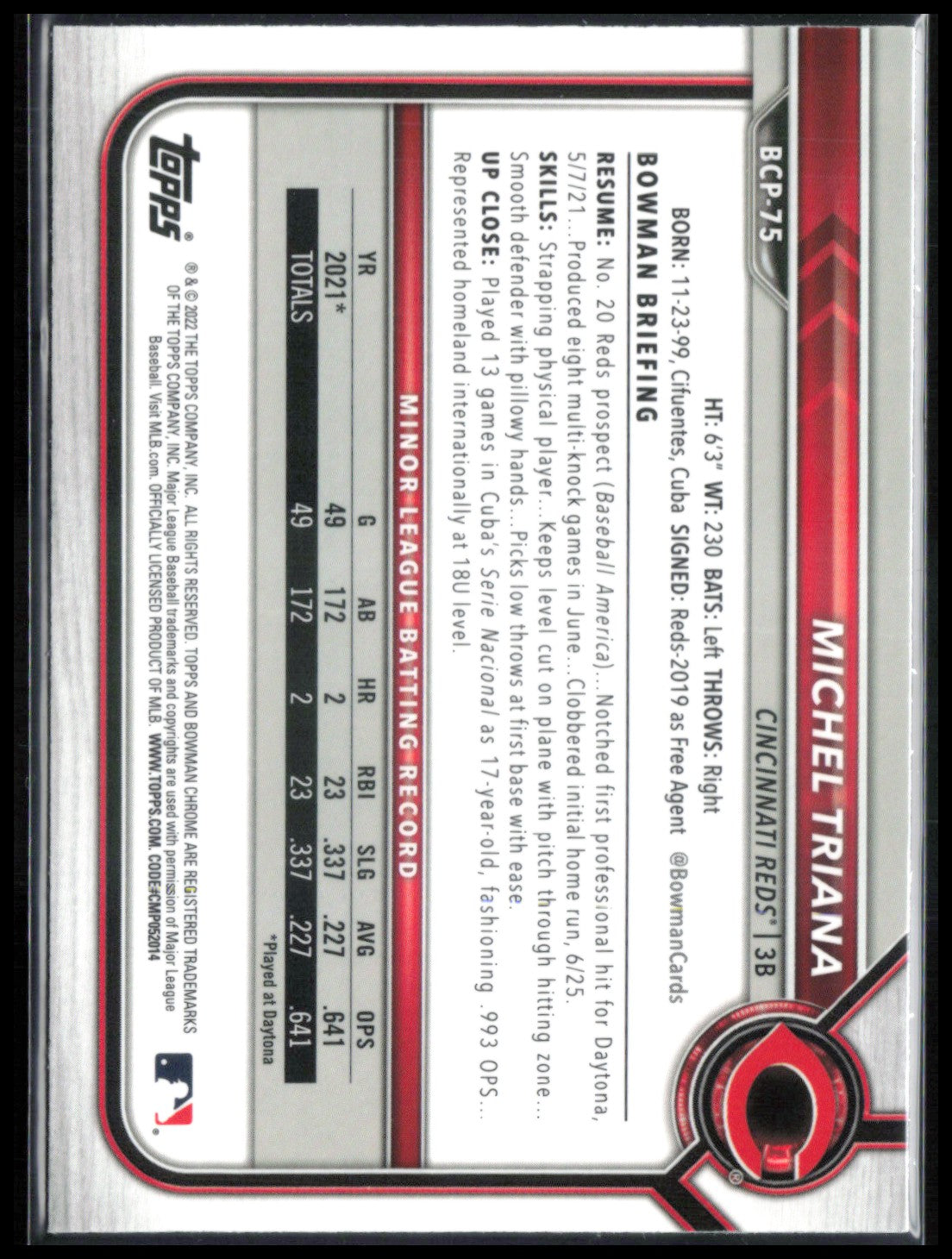 Michel Triana 1st Bowman Mojo