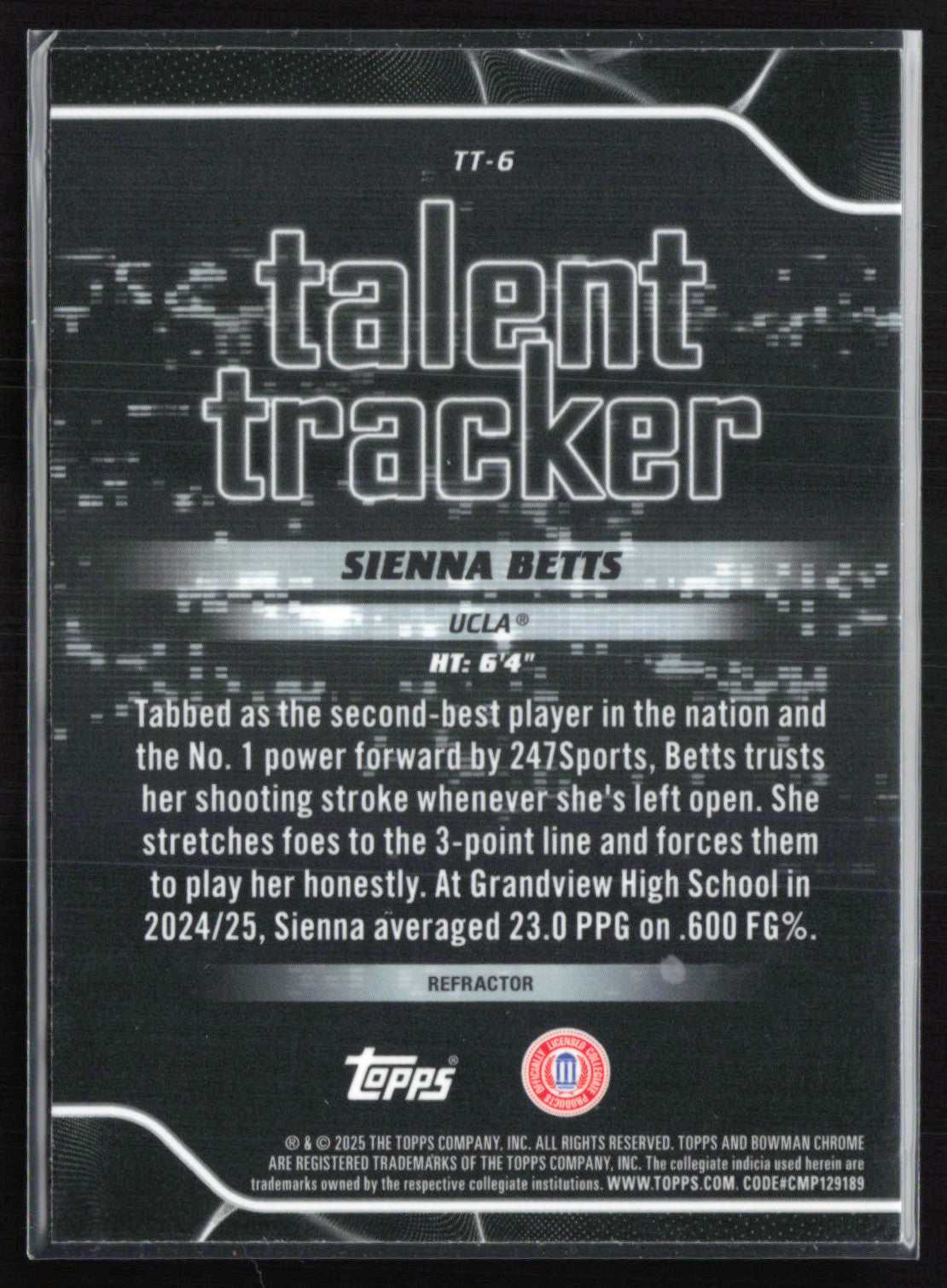 Sienna Betts Talent Tracker