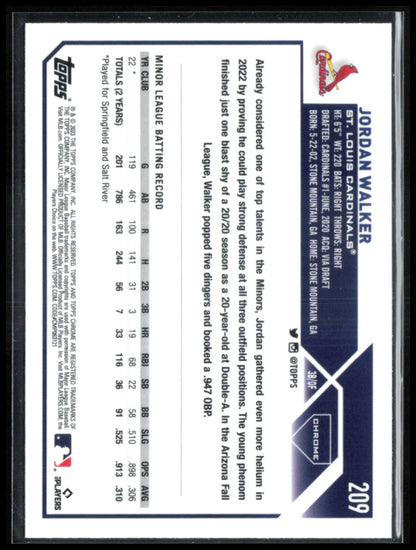 Jordan Walker RC 2023 Topps Chrome