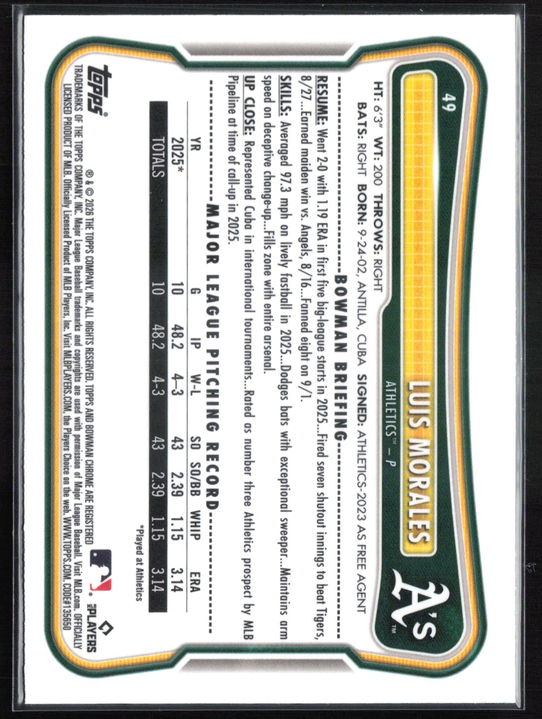 Luis Morales RC Red Rookie Logo