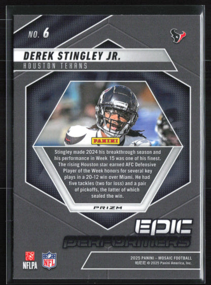 Derek Stingley Jr. Orange Mosaic