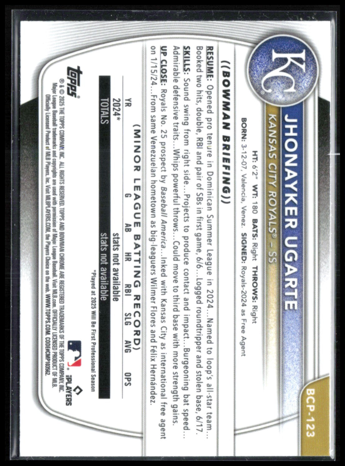 Jhonayker Ugarte 1st Bowman Mojo