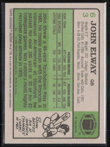 John Elway 2001 Topps Archives