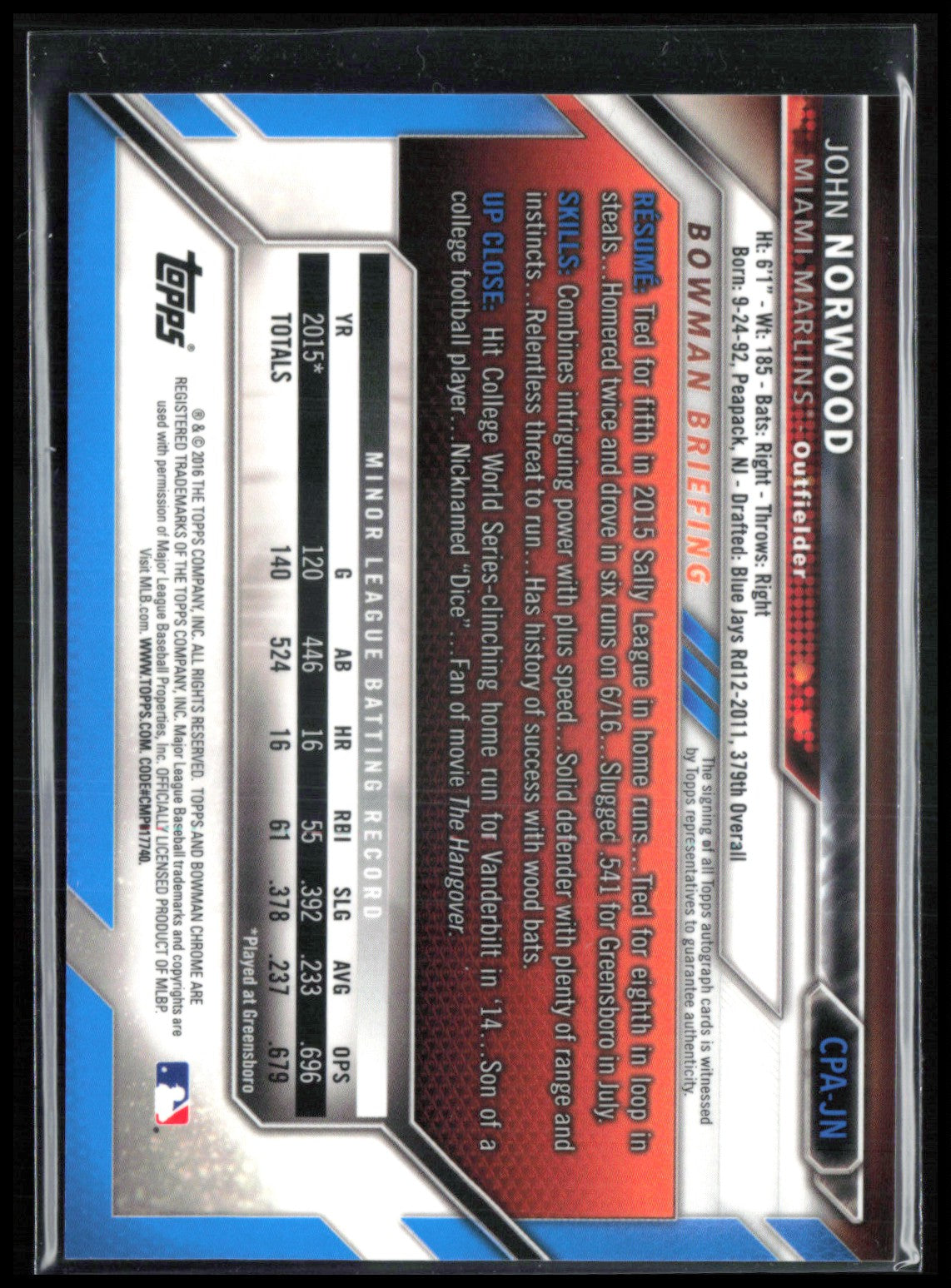 John Norwood 1st Bowman Auto