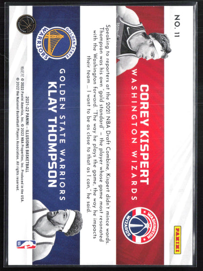 Corey Kispert/Klay Thompson Rookie Reflections