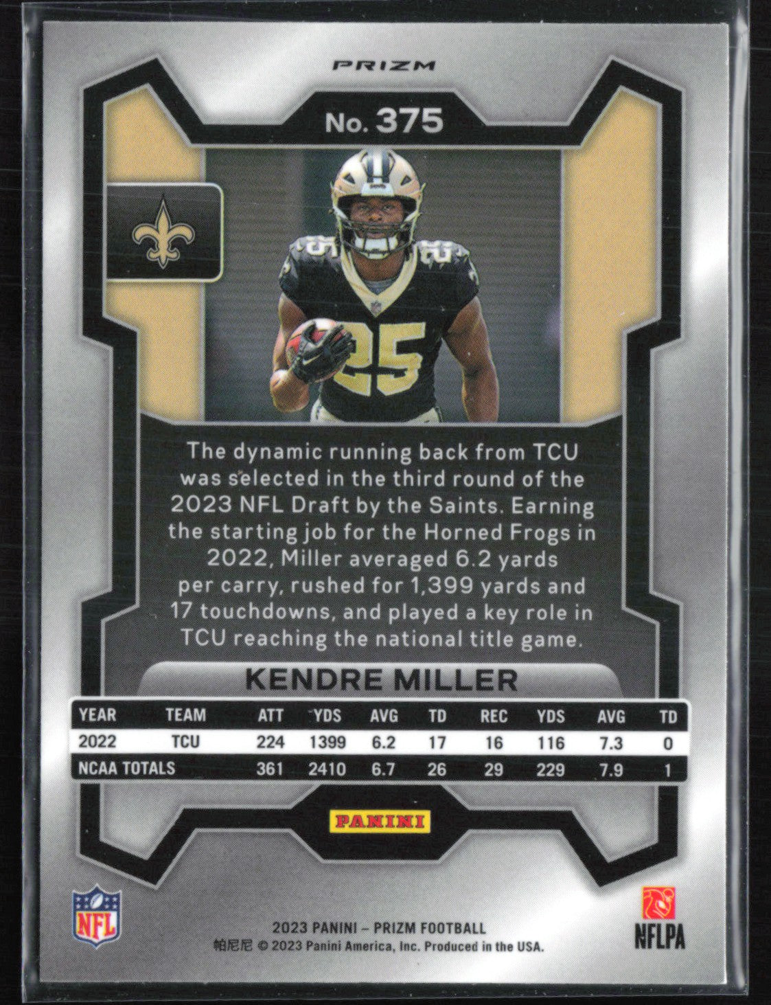 2023 Panini Prizm Rookie 375 Kendre Miller RC Orange Disco