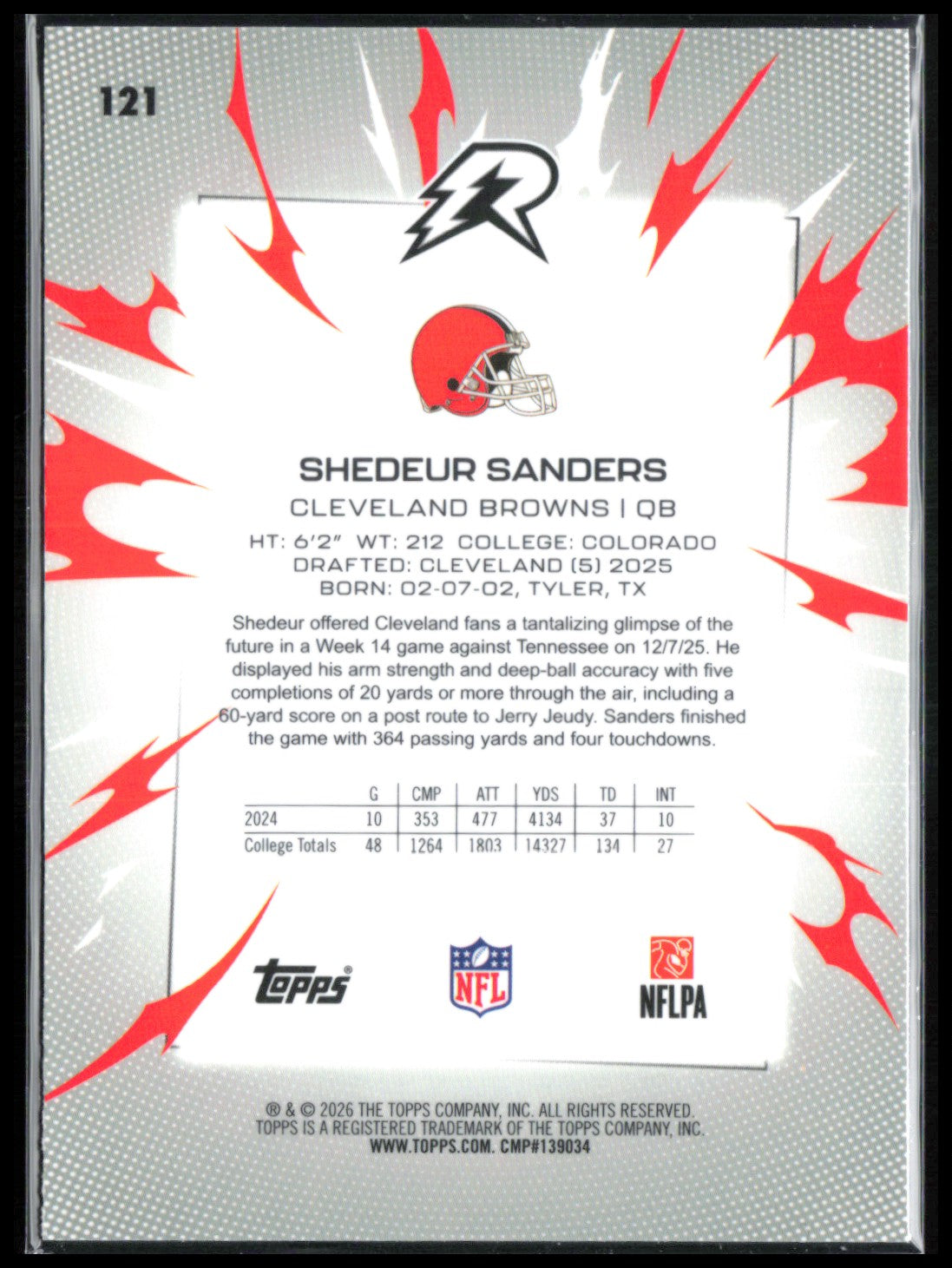 Shedeur Sanders RC 2026 Topps Resurgence