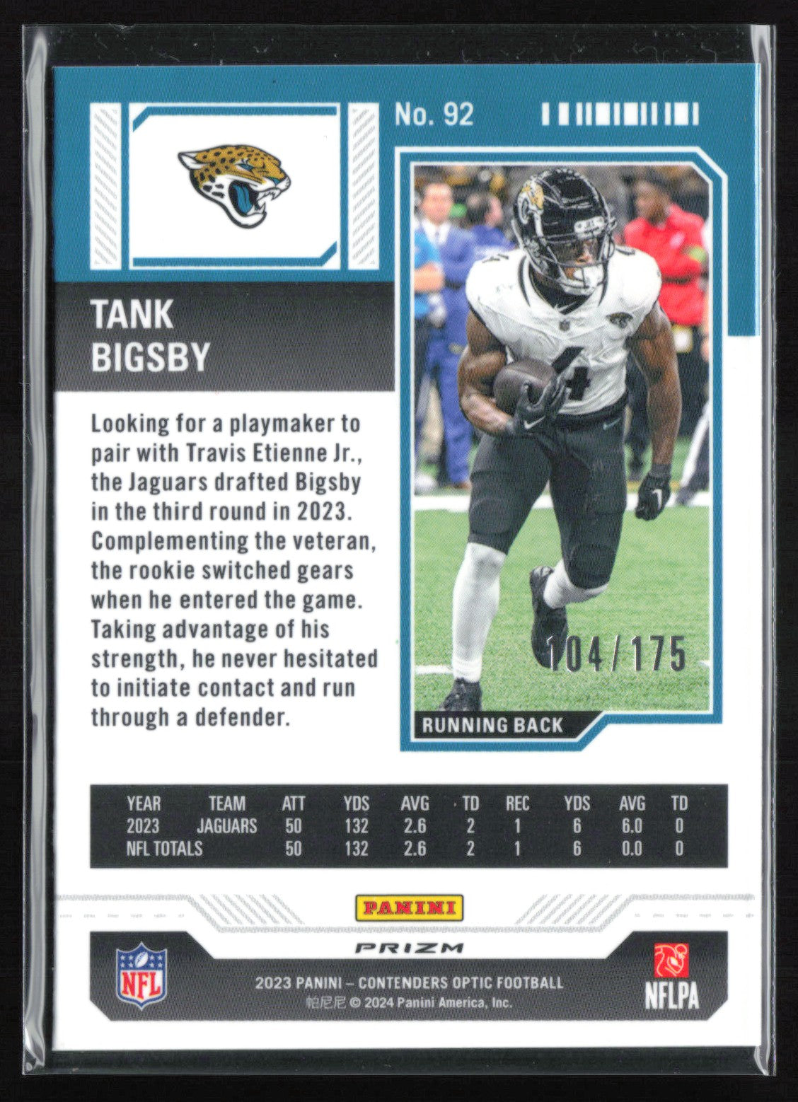 Tank Bigsby RC Red Rookie Ticket /175