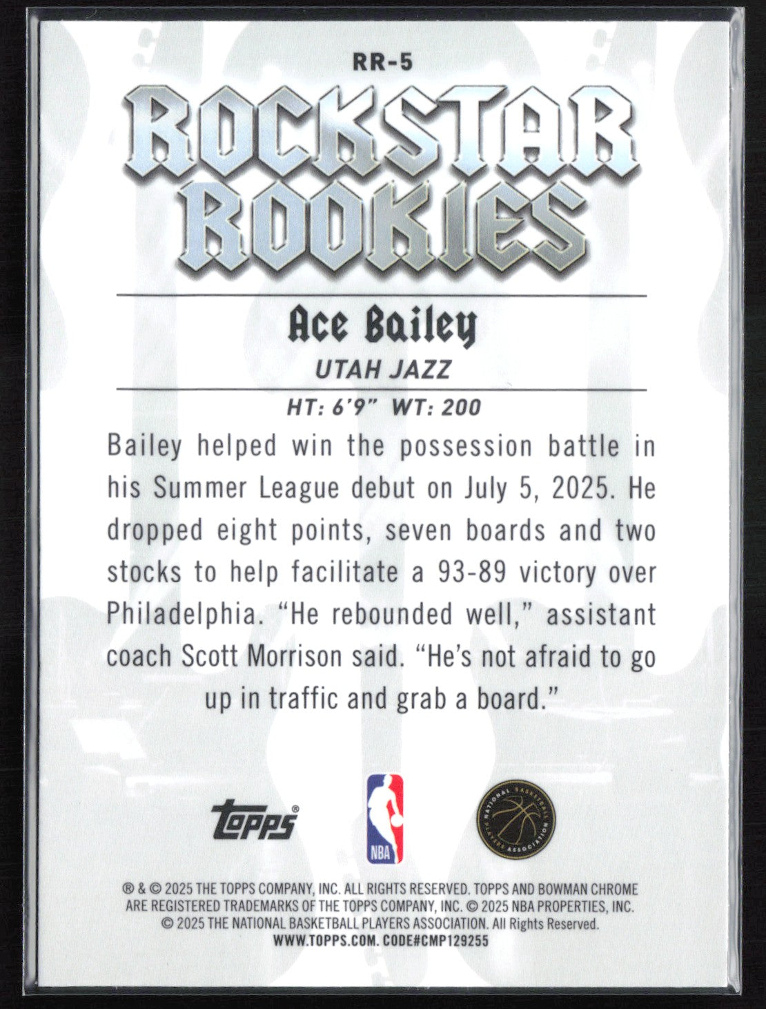 Ace Bailey RC Rockstar Rookies