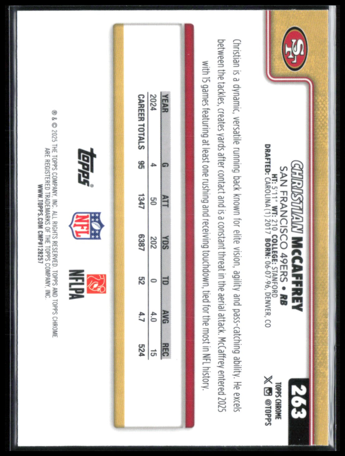 Christian McCaffrey Pulsar Refractor