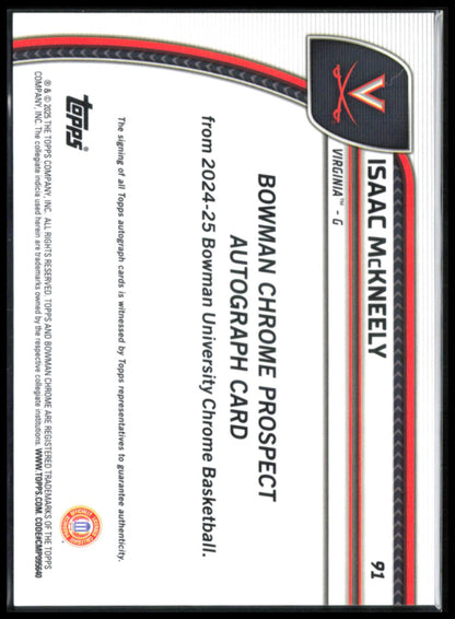 Isaac McKneely Auto 2024-25 Bowman U Chrome