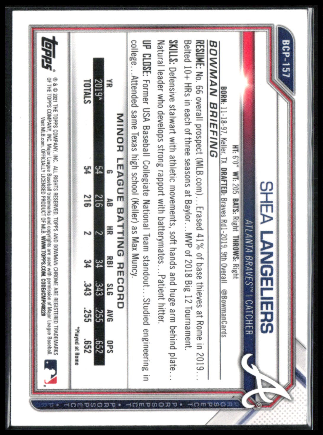 Shea Langeliers Mojo Prospects