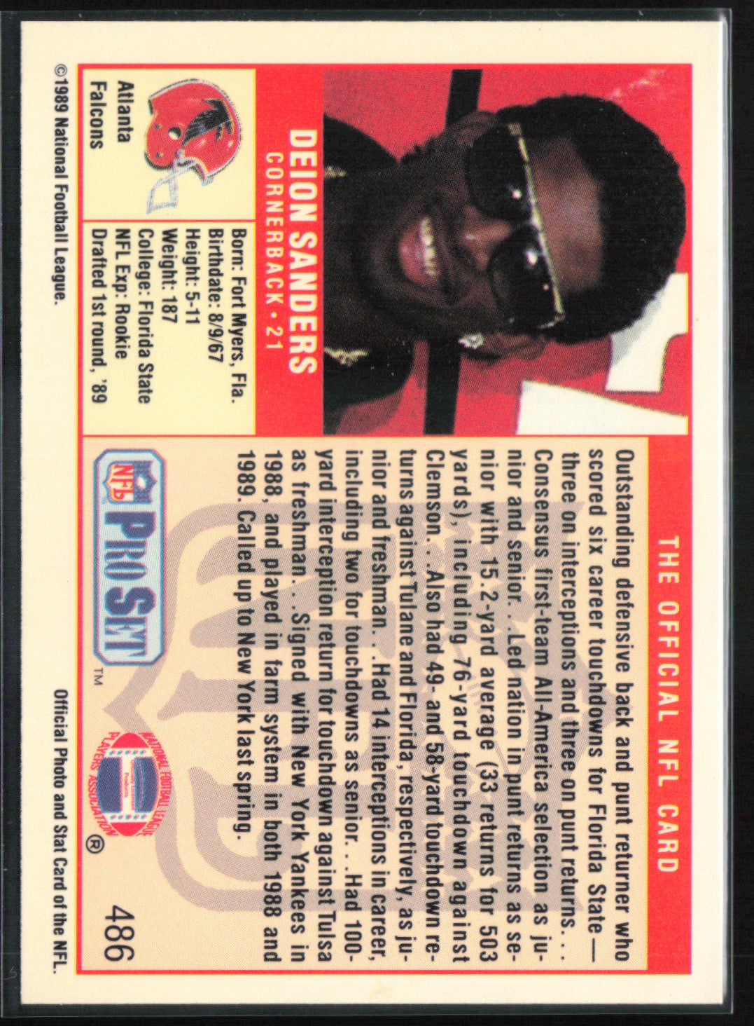 Deion Sanders 1989 Pro Set