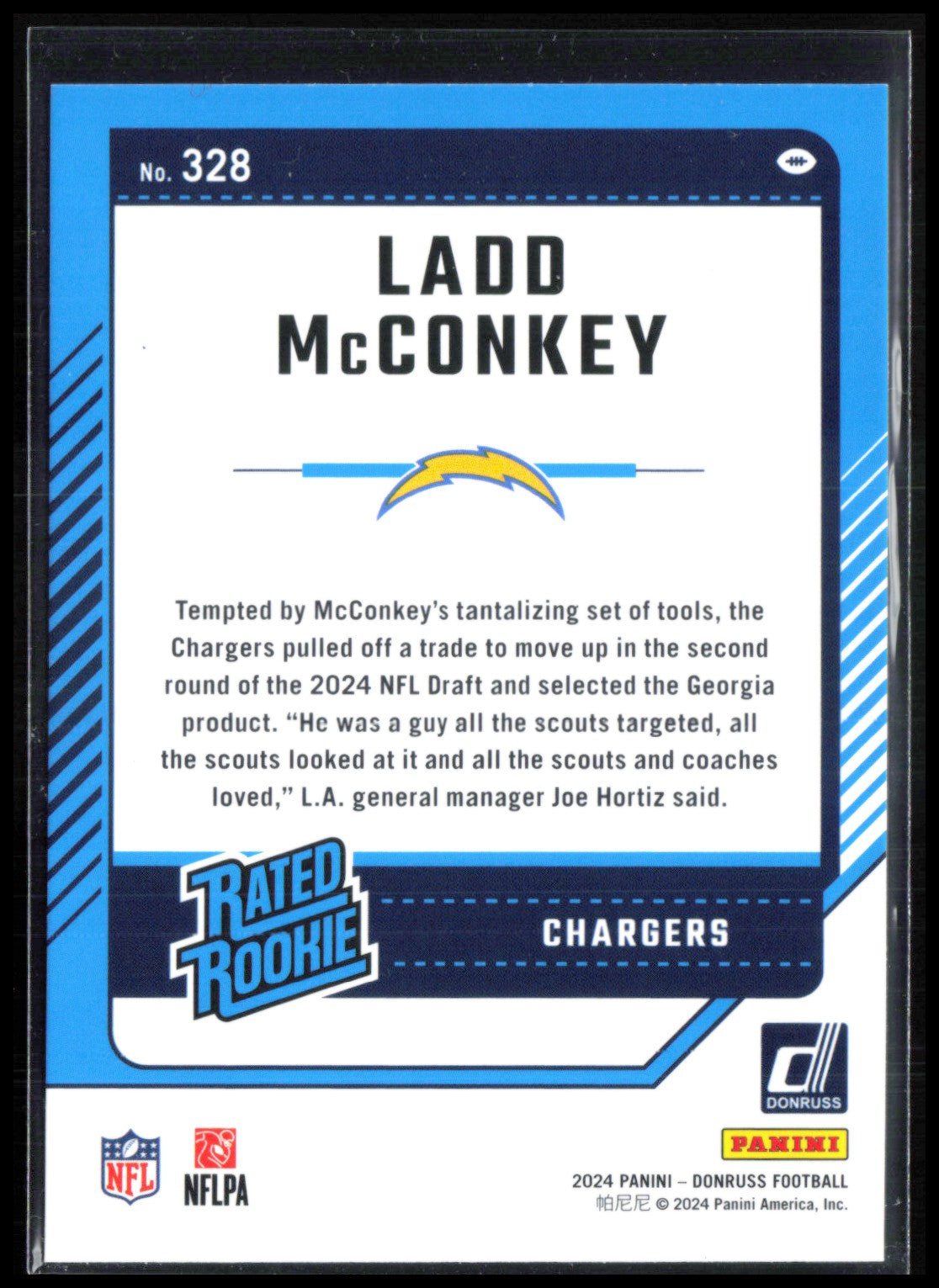 Ladd McConkey RC Blue Press Proof