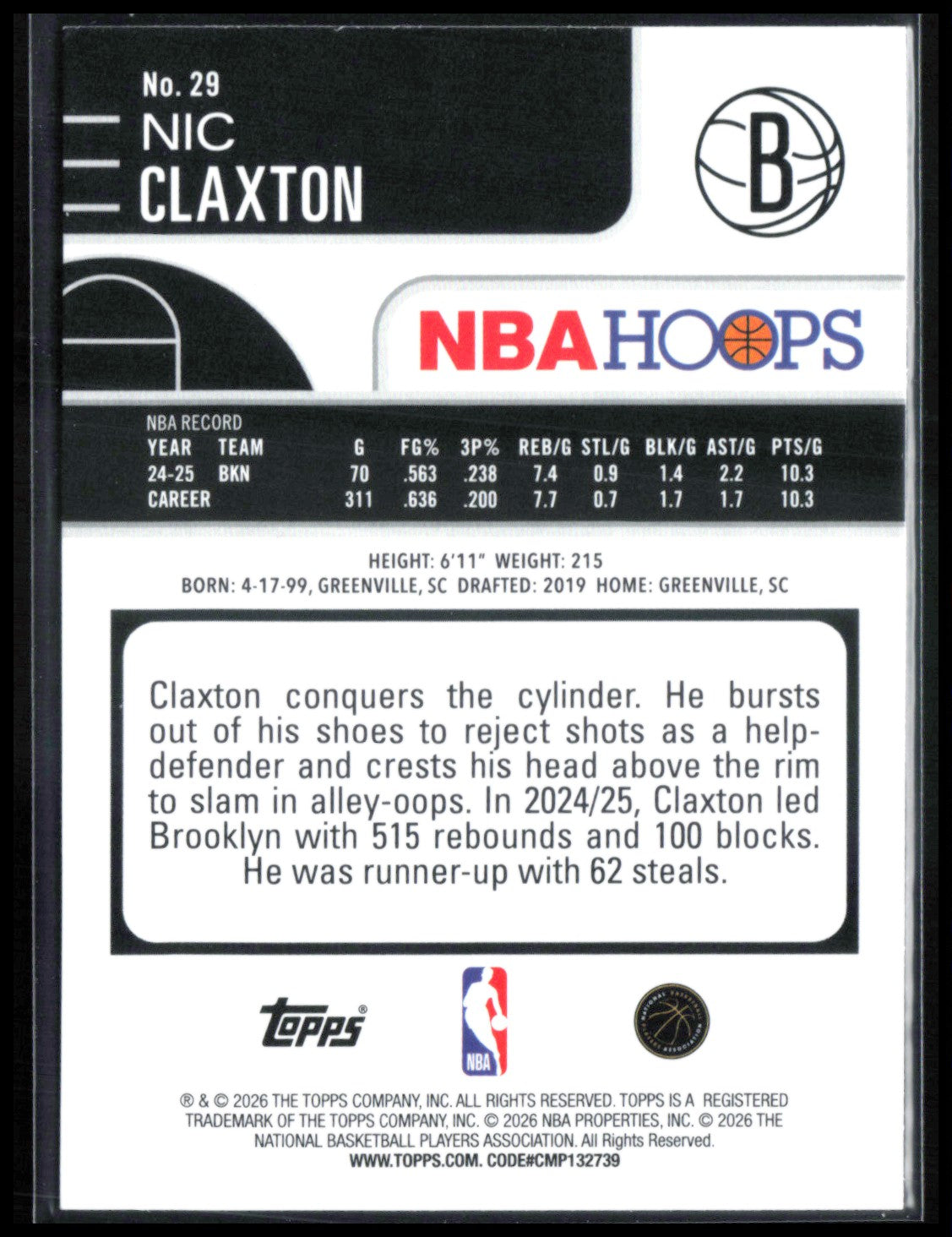 Nic Claxton Blue /149