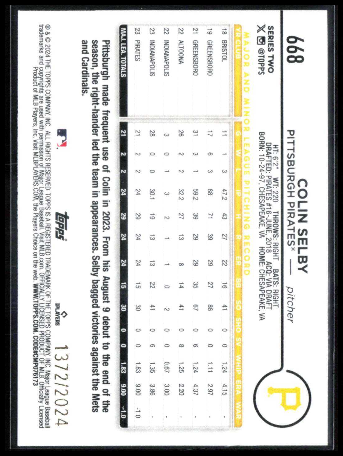 Colin Selby RC /2024