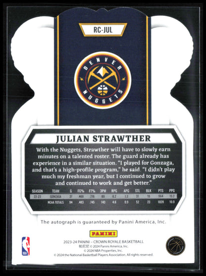 Julian Strawther Auto /25 Purple Die-Cut