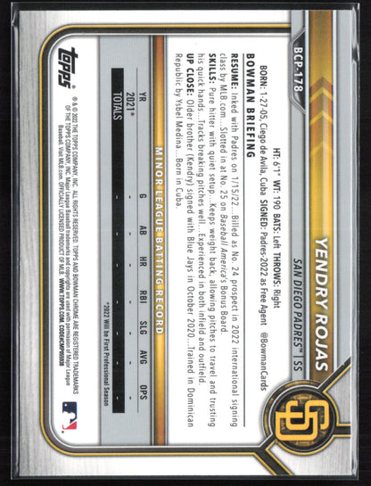 Yendry Rojas 1st Bowman Mojo