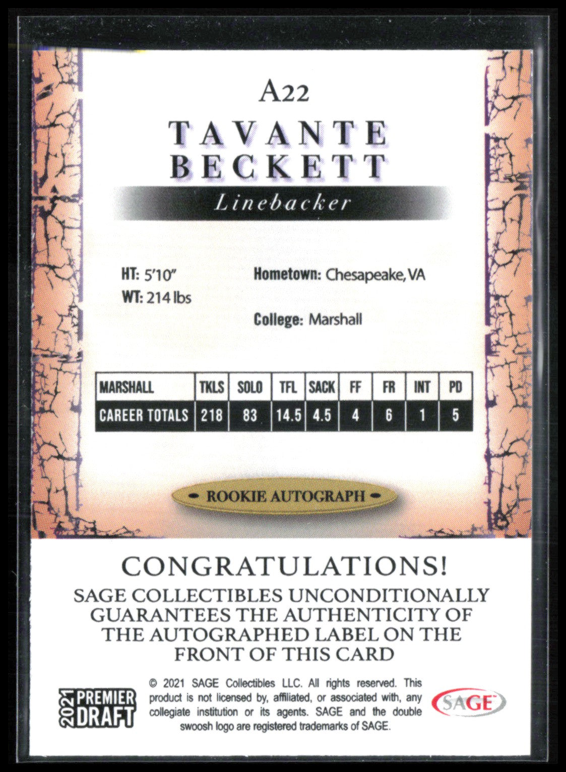 Tavante Beckett Auto