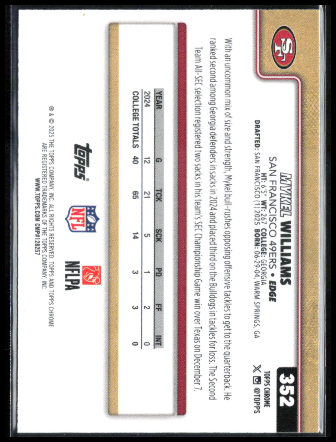 Mykel Williams RC Pigskin
