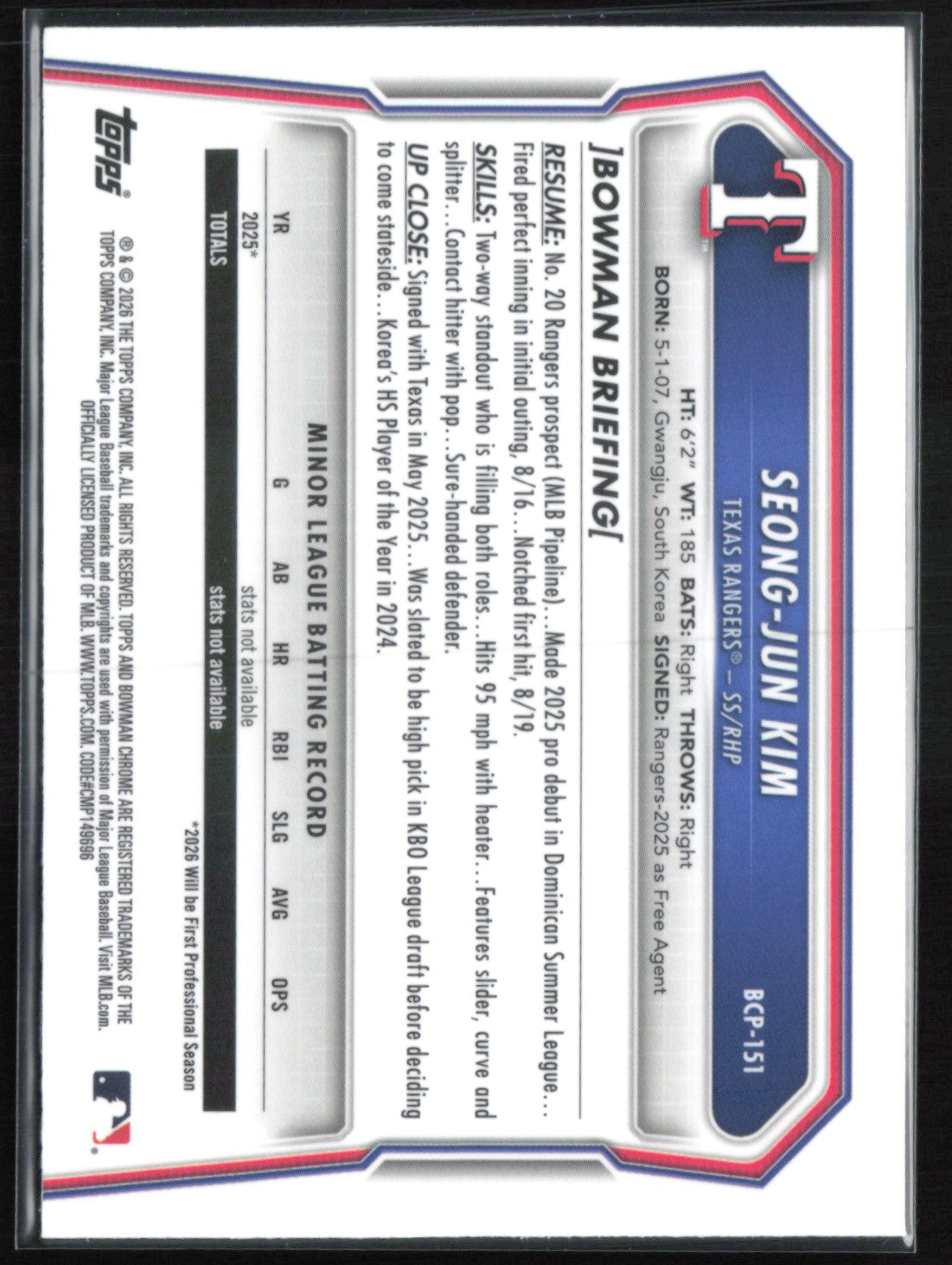 Seong-Jun Kim 1st Bowman Mojo