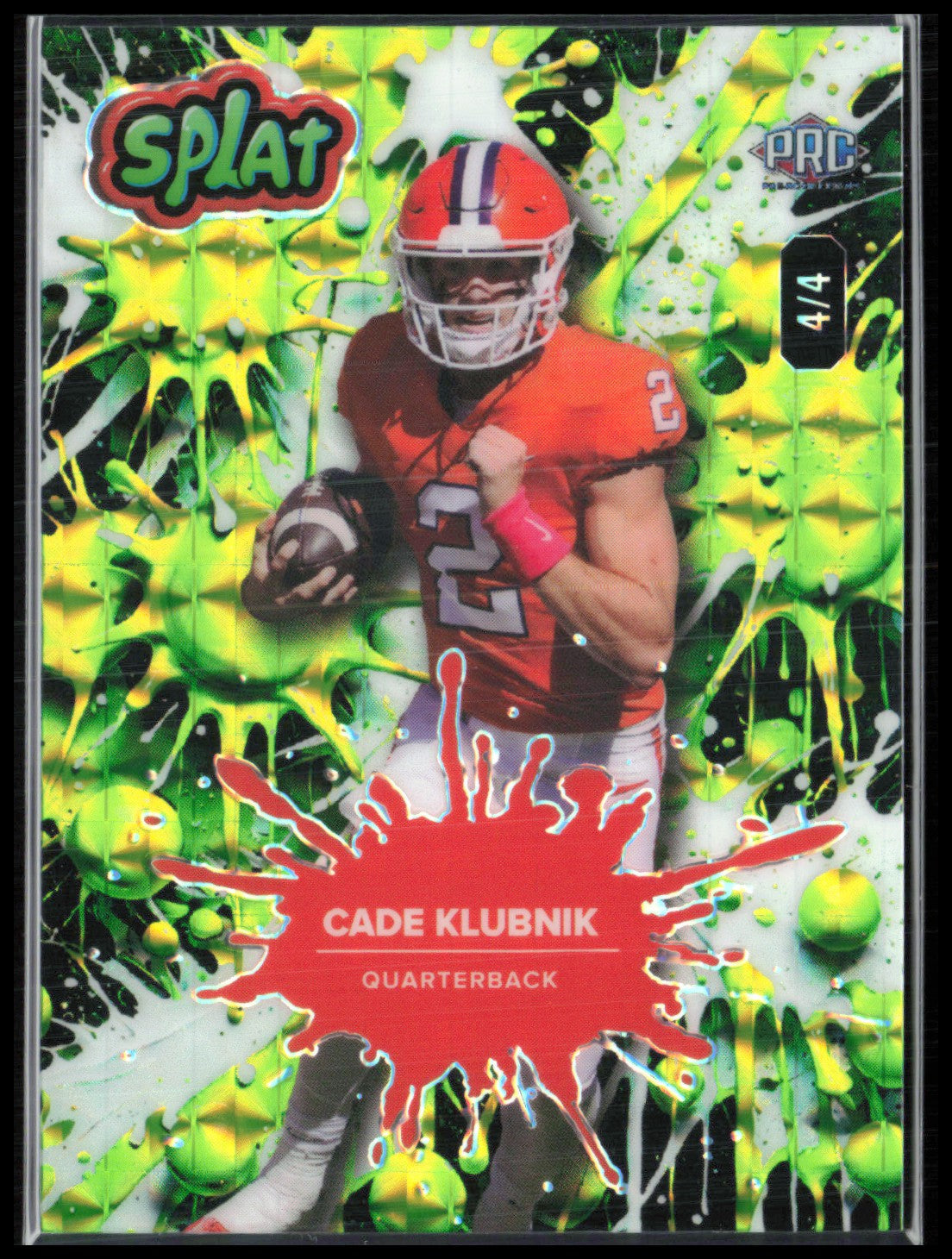 Cade Klubnik 4/4 Splat 2025 Wild Card