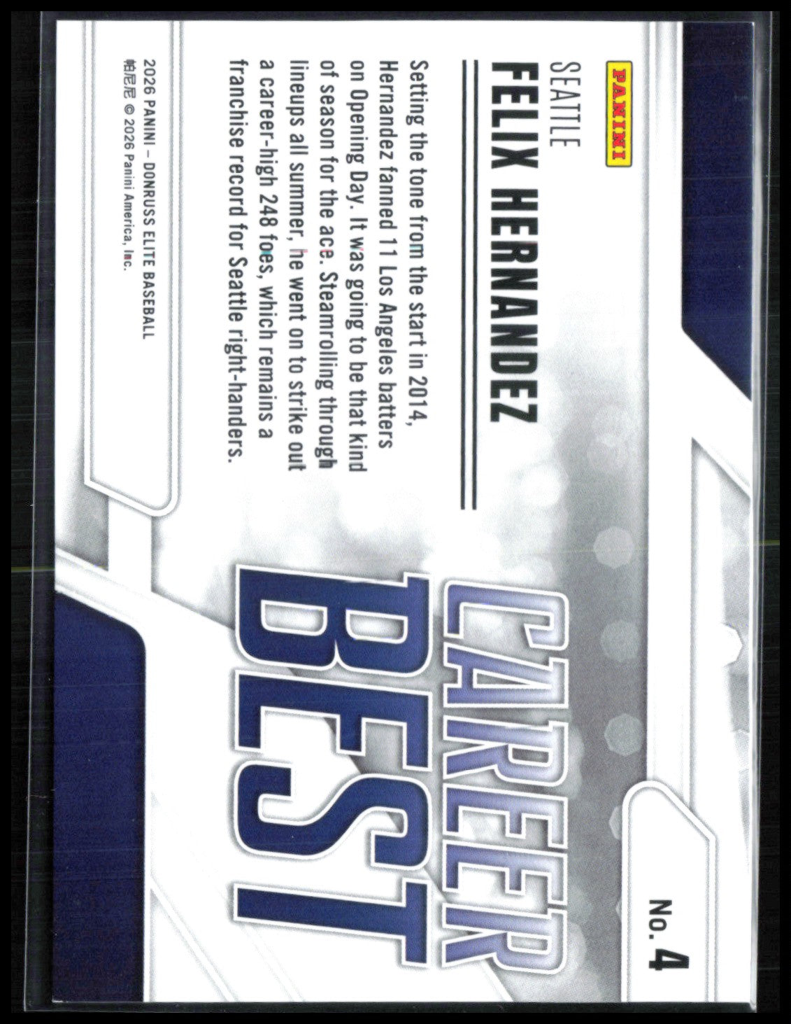 Felix Hernandez /49 Purple Career Best