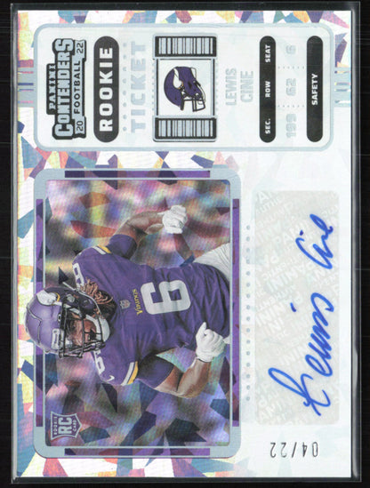Lewis Cine RC Auto /22 Cracked Ice Rookie Ticket