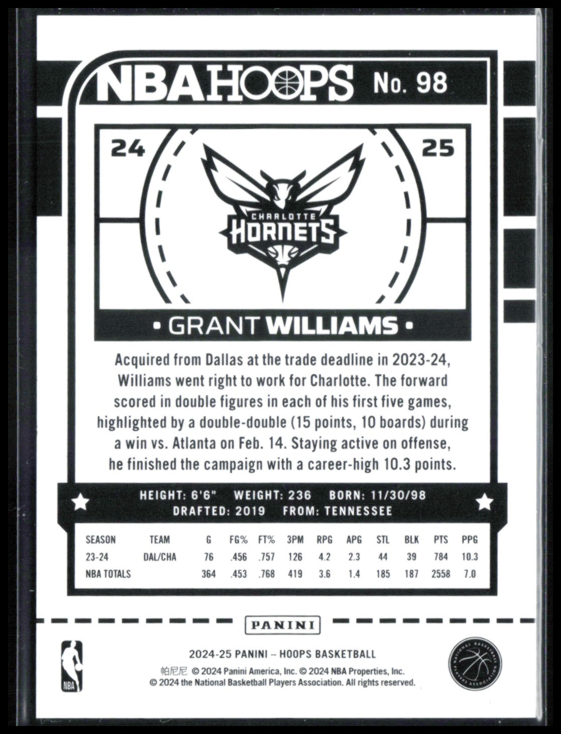 Grant Williams Blue Foil /99