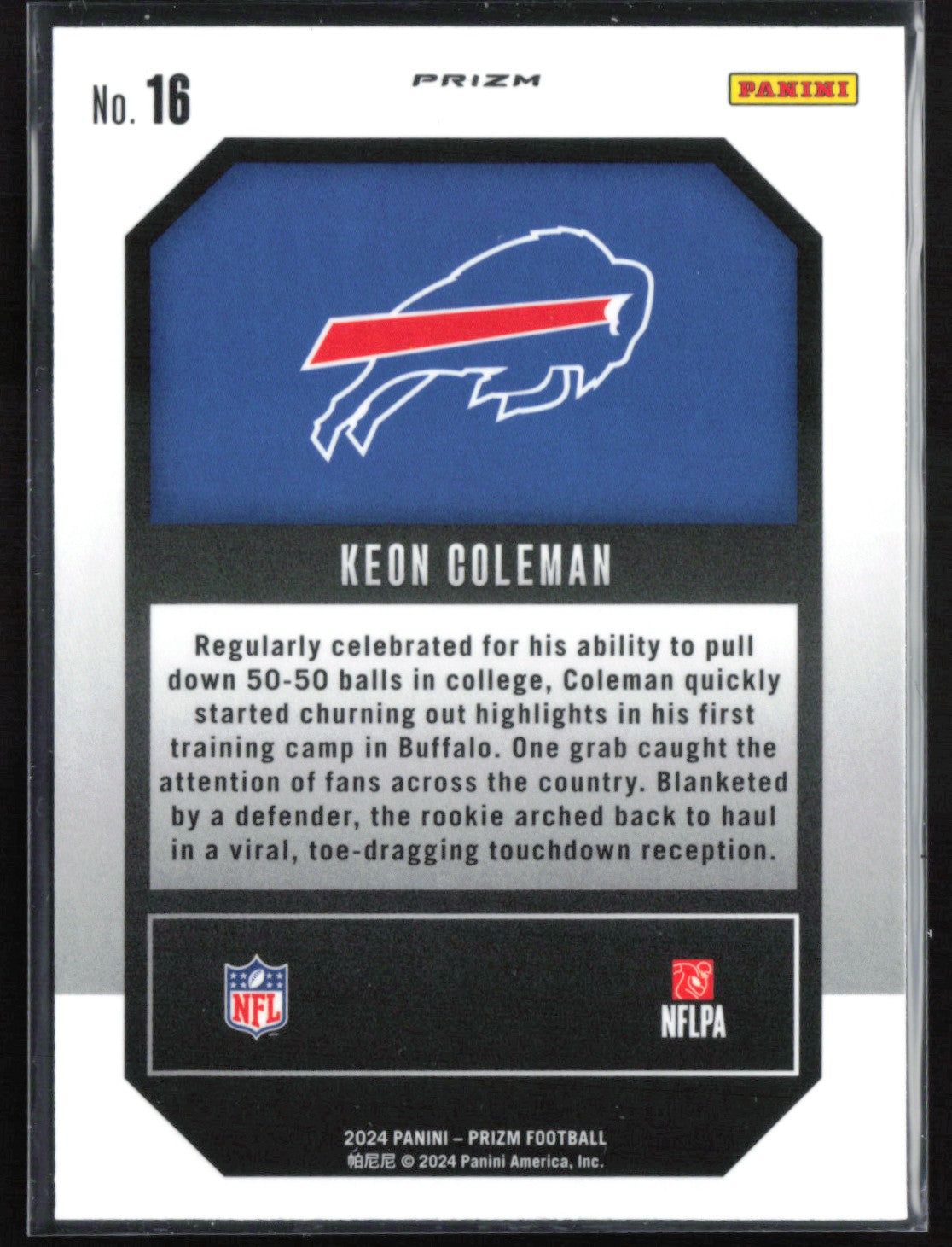 2024 Panini Prizm Emergent 16 Keon Coleman RC Emergent No Huddle