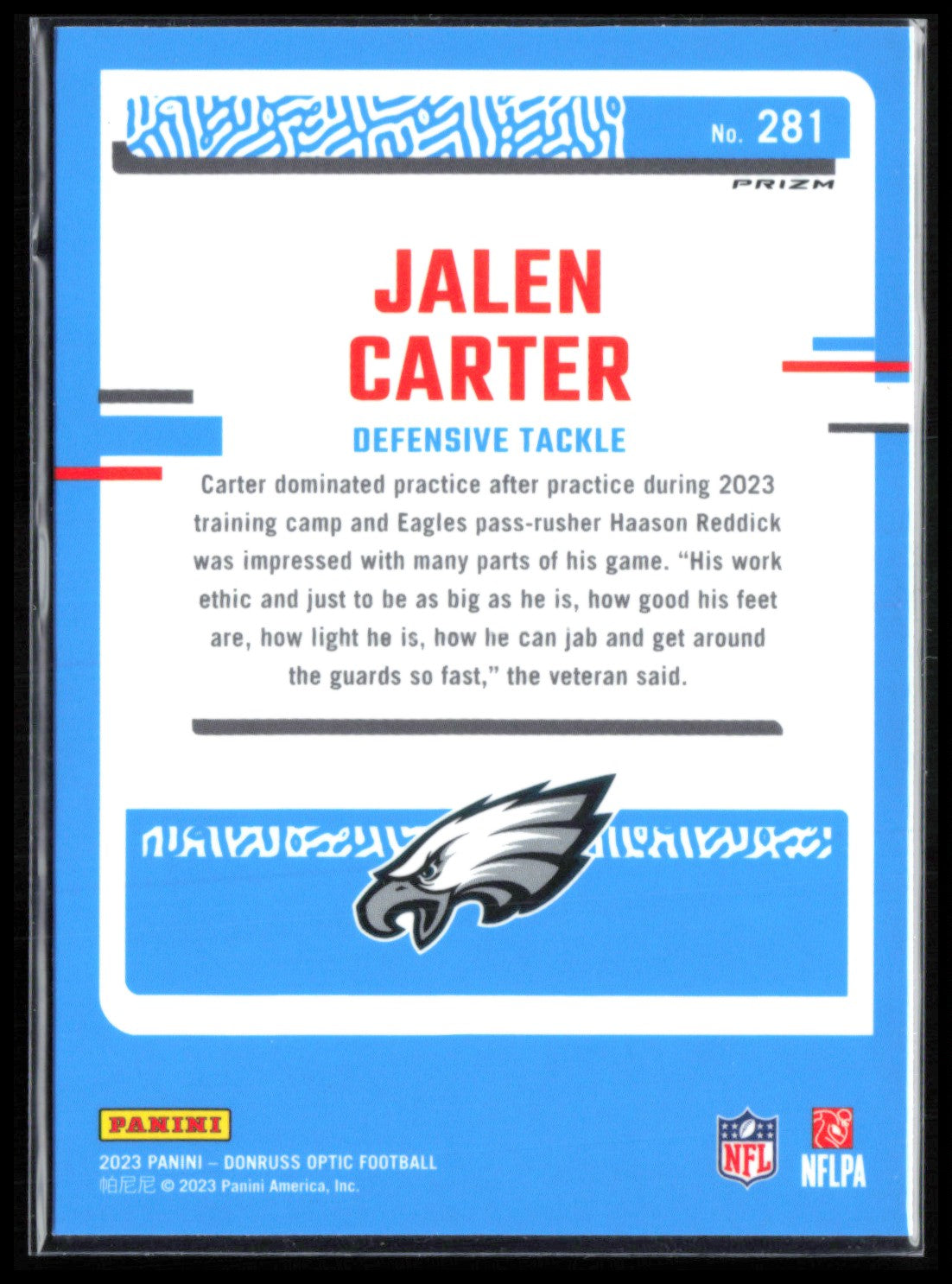 Jalen Carter RC Holo Rated Rookie