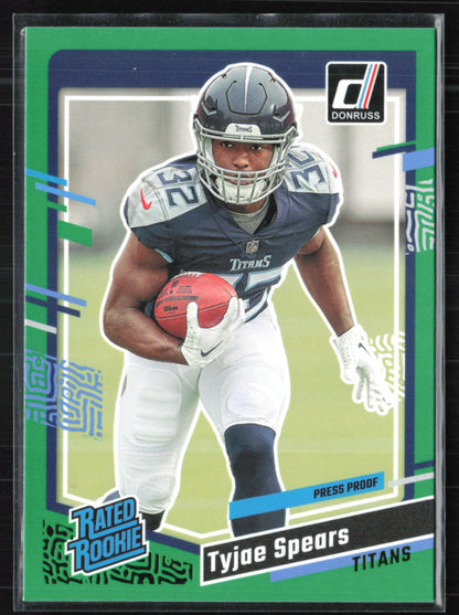 Tyjae Spears RC Green Press Proof