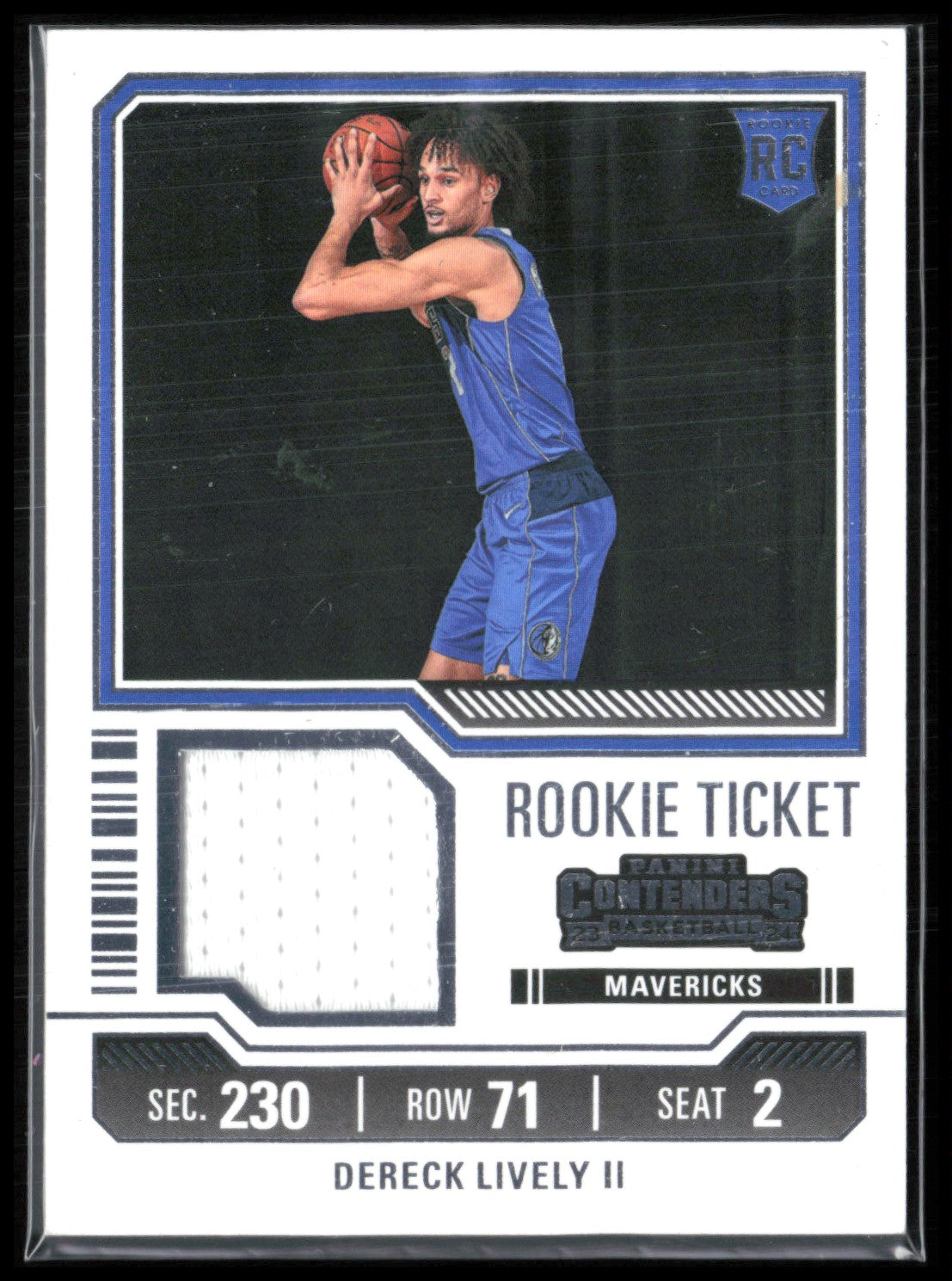 Dereck Lively II RC Mem Rookie Ticket
