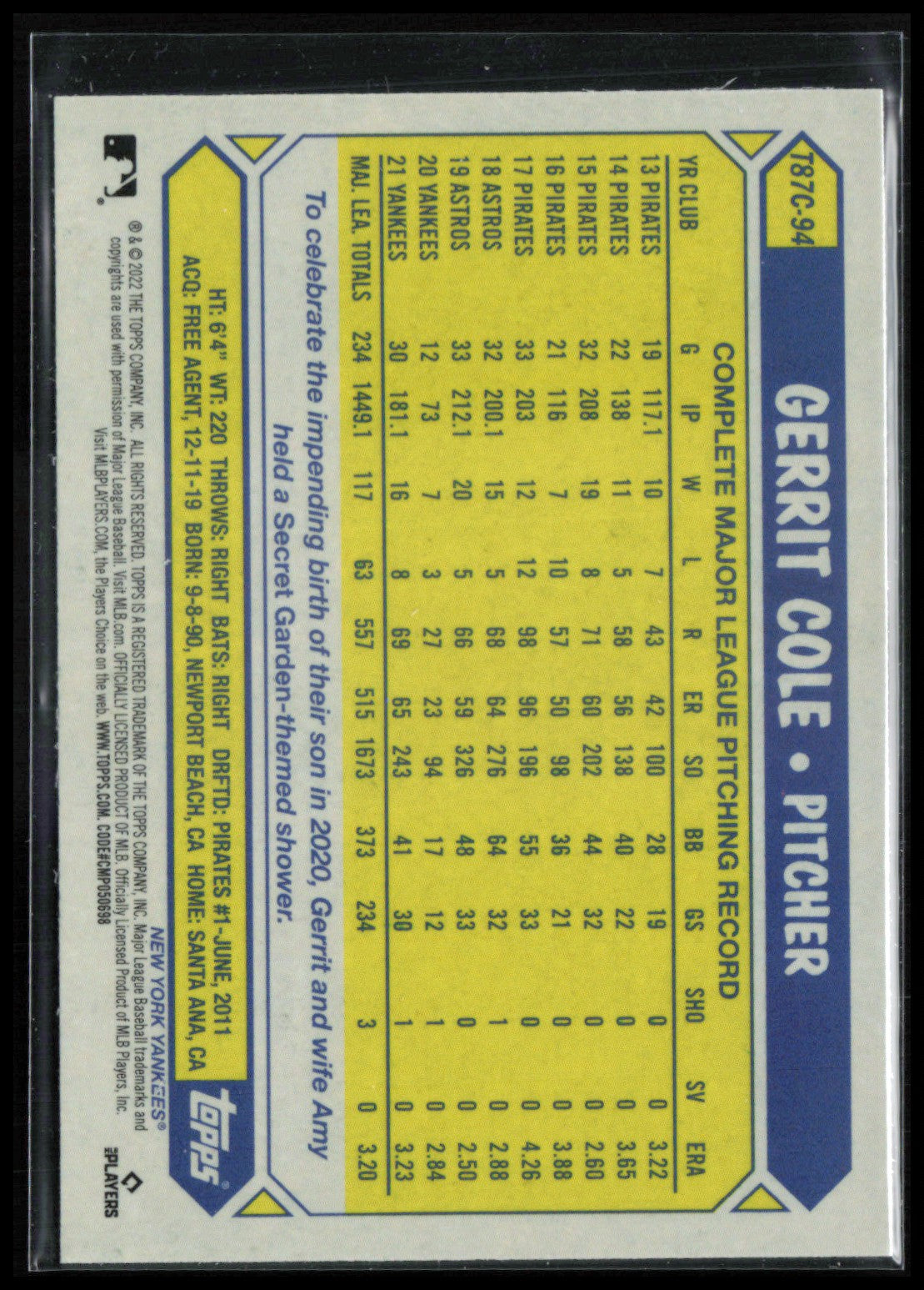 Gerrit Cole Silver Pack Mojo