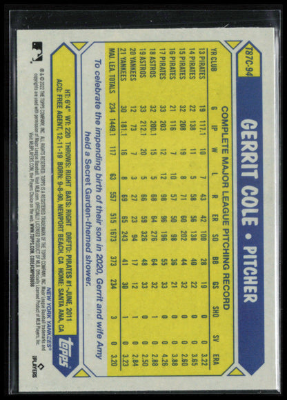 Gerrit Cole Silver Pack Mojo
