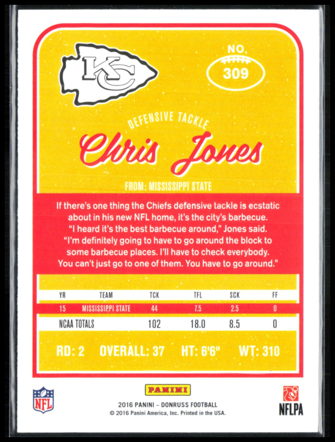 Chris Jones RC 2016 Donruss
