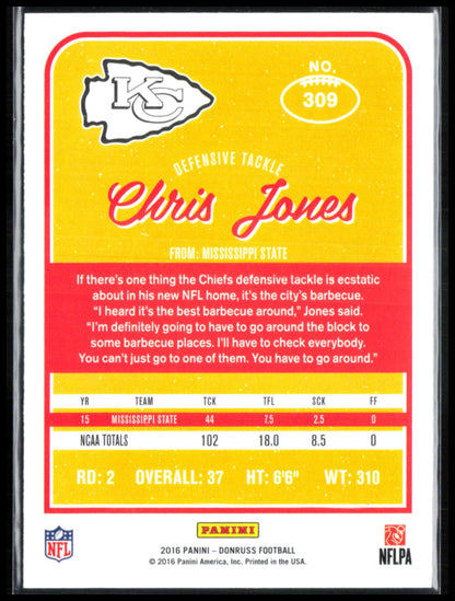 Chris Jones RC 2016 Donruss