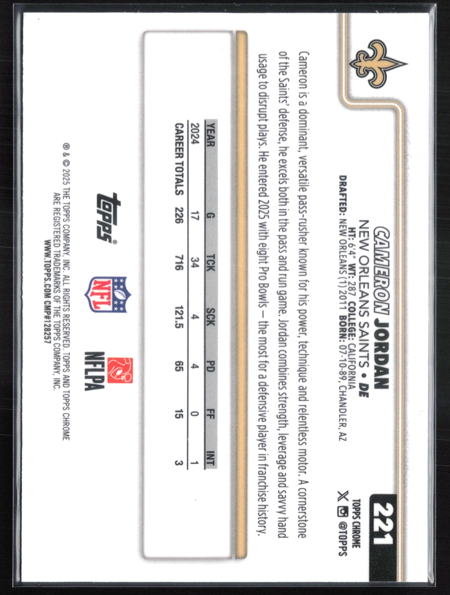 Cameron Jordan Pigskin Parallel