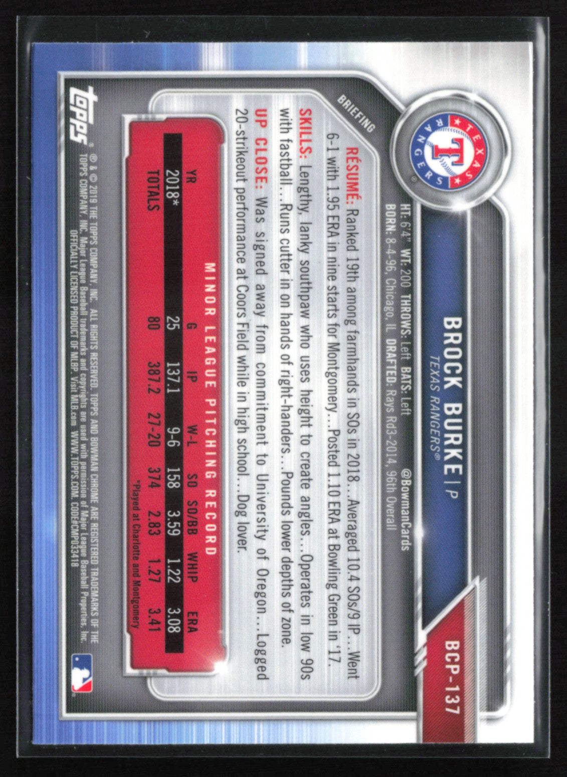 Brock Burke 1st Bowman mojo