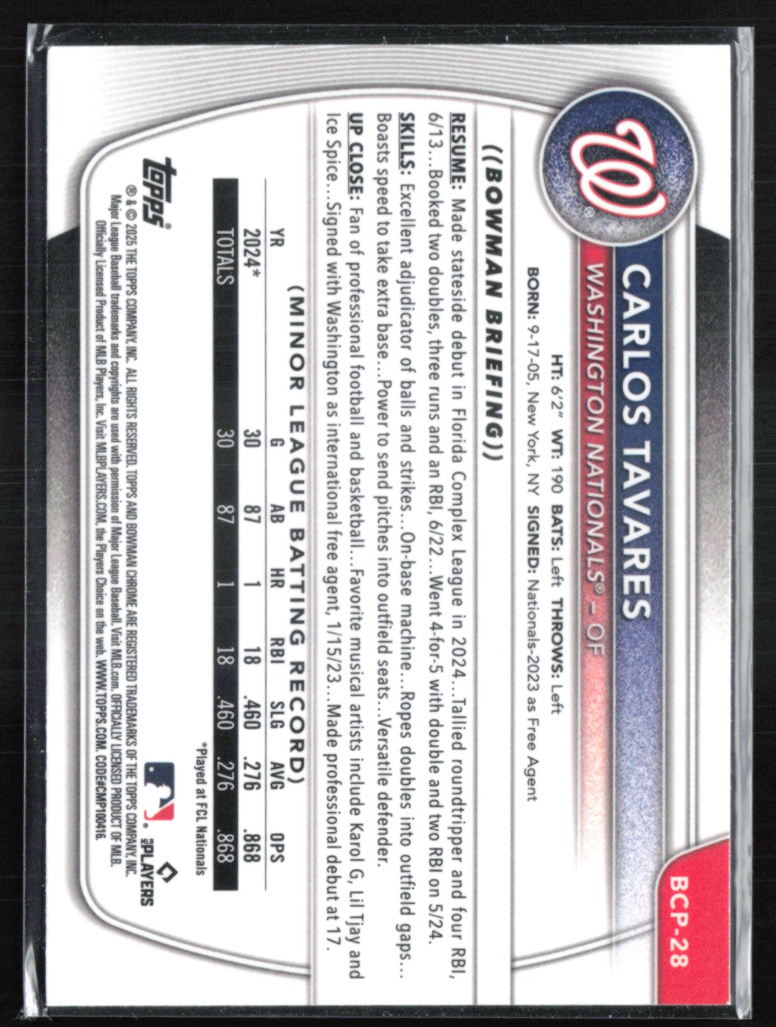 Carlos Tavares 1st Bowman
