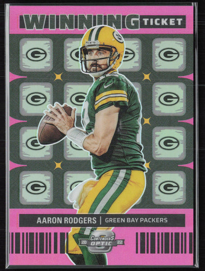 Aaron Rodgers Pink Holo /75 2022 Contenders Optic Winning Ticket