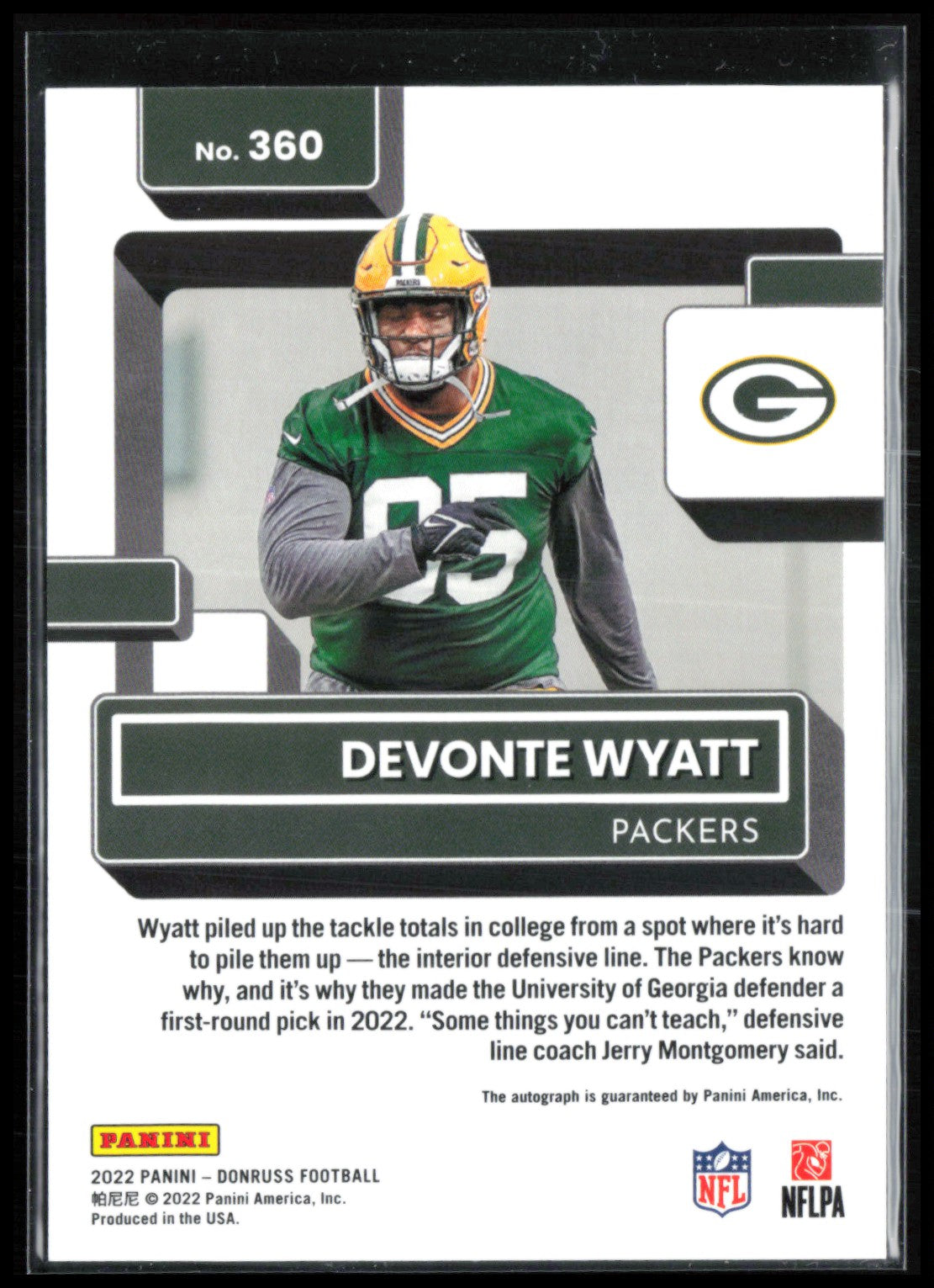 Devonte Wyatt RC Auto Blue Rated Rookie