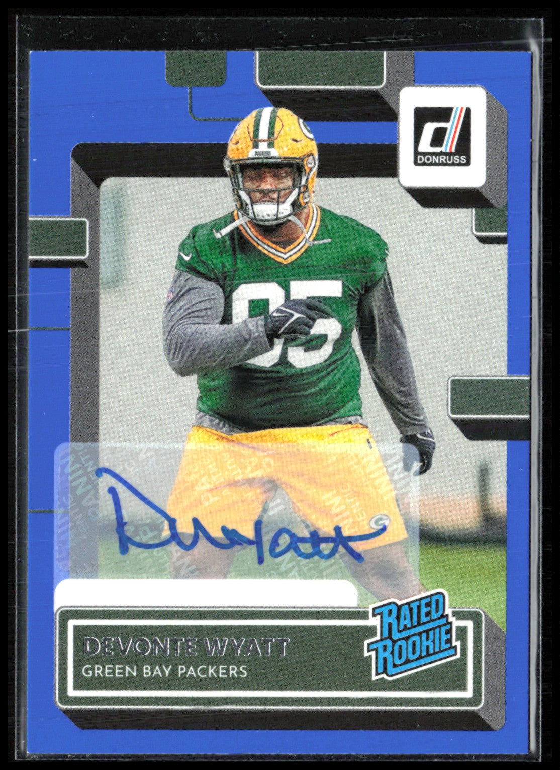 Devonte Wyatt RC Auto Blue Rated Rookie