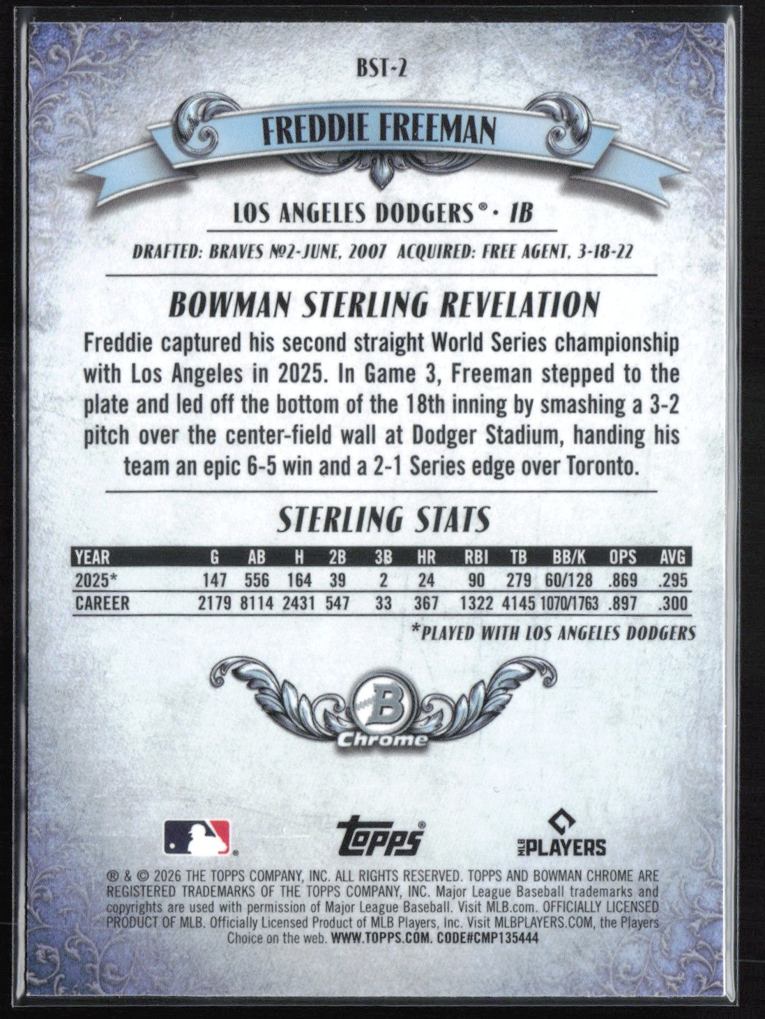 Freddie Freeman Bowman Sterling