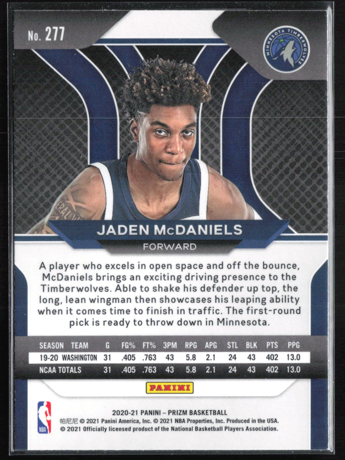 Jaden McDaniels RC